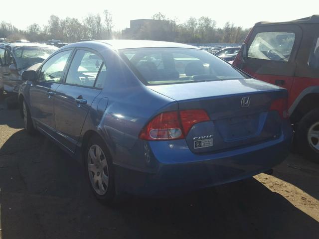 1HGFA16526L070169 - 2006 HONDA CIVIC LX BLUE photo 3