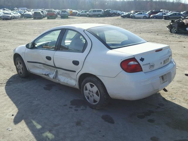 1B3ES26C54D574185 - 2004 DODGE NEON BASE WHITE photo 3