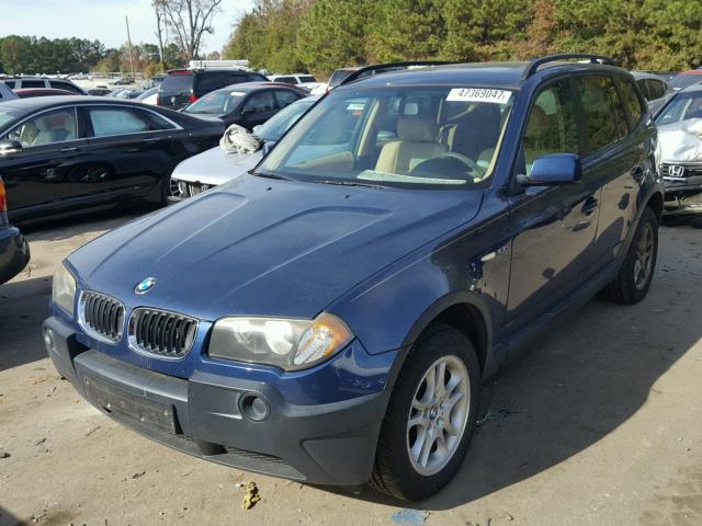 WBXPA73455WC50265 - 2005 BMW X3 2.5I BLUE photo 2