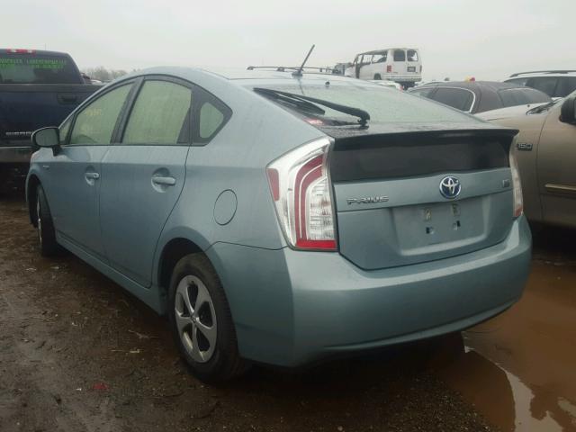 JTDKN3DU6D5608428 - 2013 TOYOTA PRIUS BLUE photo 3