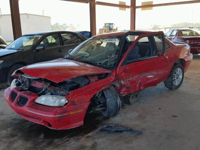 1G2NE12M8VC726535 - 1997 PONTIAC GRAND AM S RED photo 2