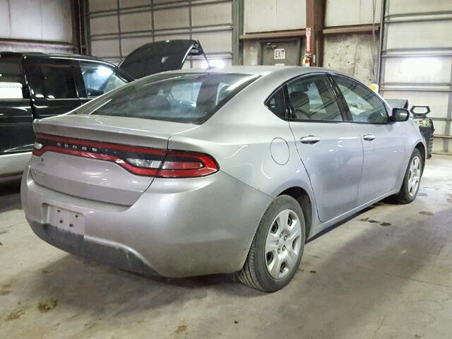 1C3CDFAA7FD151046 - 2015 DODGE DART SE SILVER photo 4