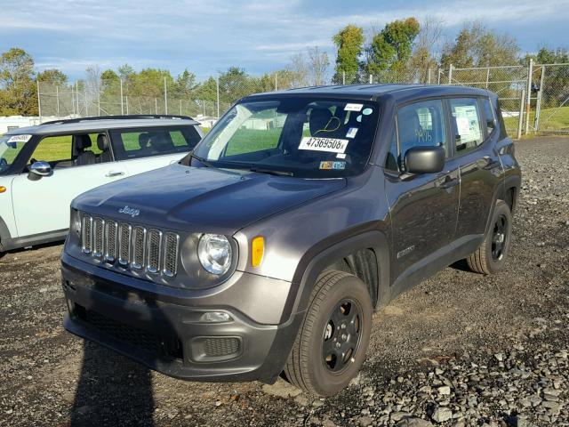 ZACCJBAB6JPH15351 - 2018 JEEP RENEGADE S CHARCOAL photo 2