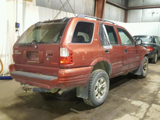 4S2DM58W414354713 - 2001 ISUZU RODEO S BURGUNDY photo 4