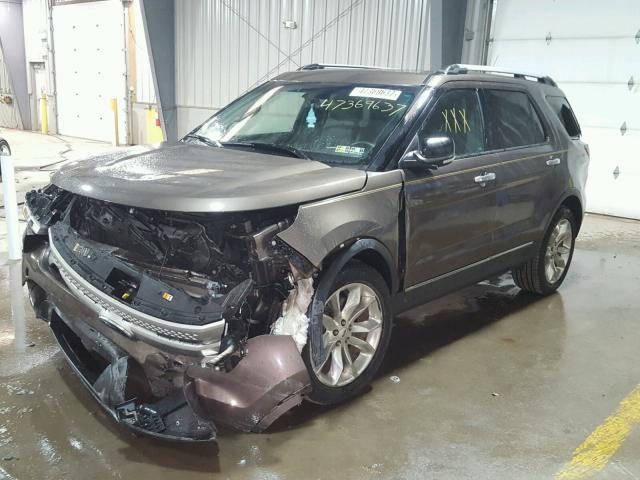 1FM5K8D86FGA92290 - 2015 FORD EXPLORER X BROWN photo 2