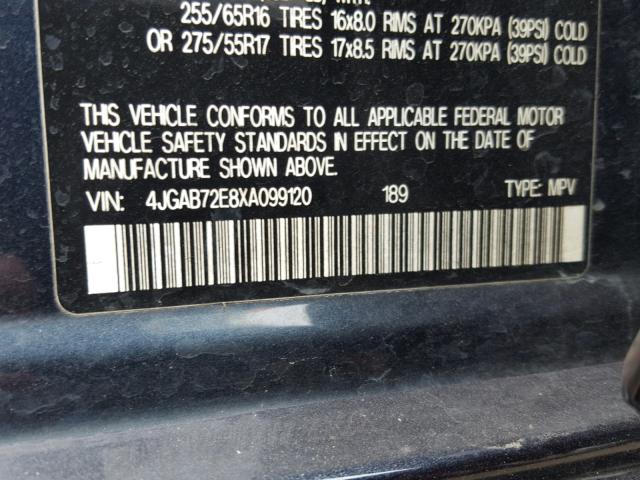 4JGAB72E8XA099120 - 1999 MERCEDES-BENZ ML 430 Blau Foto 10