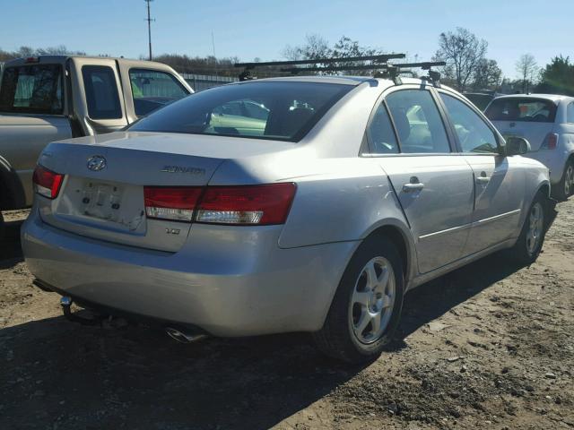 5NPEU46F96H000975 - 2006 HYUNDAI SONATA GLS SILVER photo 4