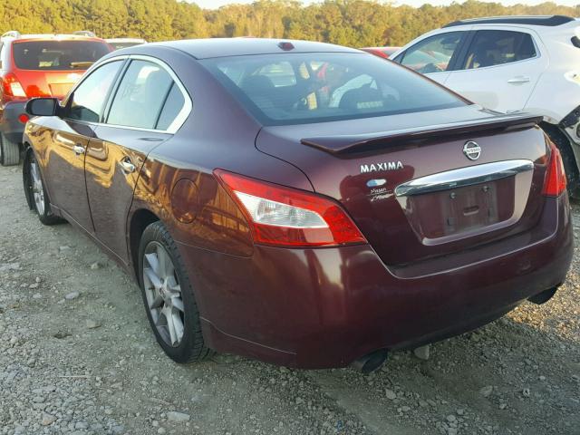 1N4AA5AP9AC802580 - 2010 NISSAN MAXIMA S MAROON photo 3