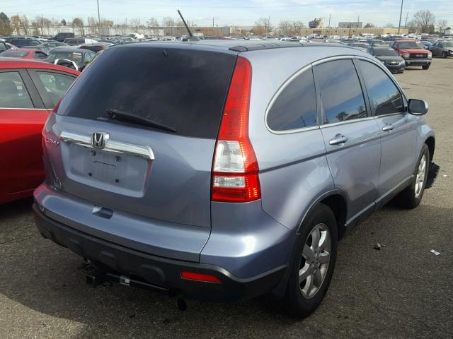 JHLRE48718C043275 - 2008 HONDA CR-V EXL BLUE photo 4