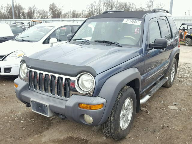 1J4GL48K82W347329 - 2002 JEEP LIBERTY SP BLUE photo 2