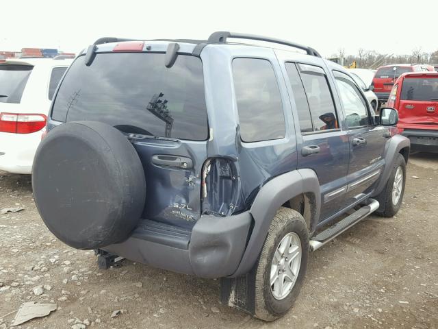 1J4GL48K82W347329 - 2002 JEEP LIBERTY SP BLUE photo 4
