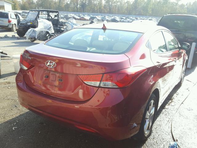 5NPDH4AE4DH353376 - 2013 HYUNDAI ELANTRA GL MAROON photo 4