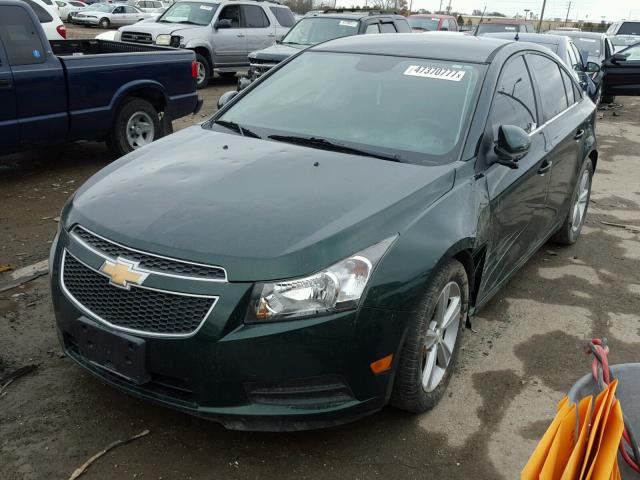 1G1PE5SB8E7388789 - 2014 CHEVROLET CRUZE LT GREEN photo 2