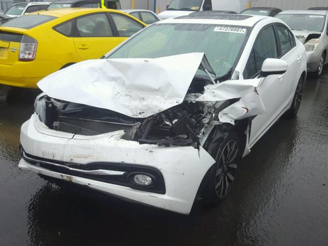 19XFB2F93FE218326 - 2015 HONDA CIVIC EXL WHITE photo 2