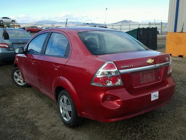 KL1TD56E89B330866 - 2009 CHEVROLET AVEO LS RED photo 3