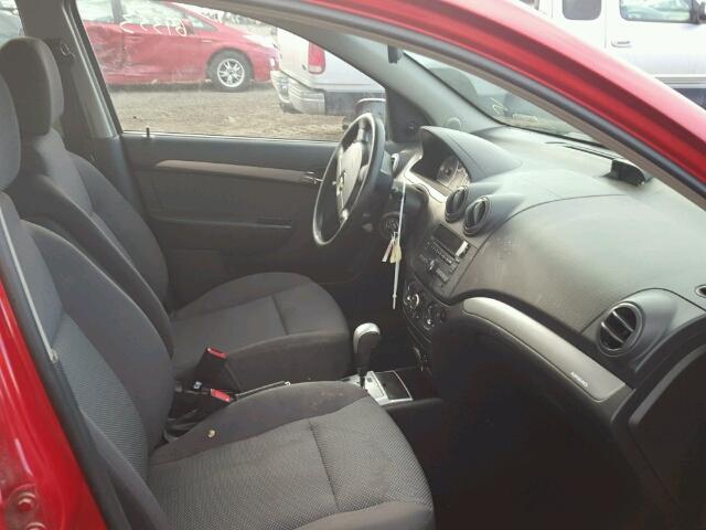 KL1TD56E89B330866 - 2009 CHEVROLET AVEO LS RED photo 5