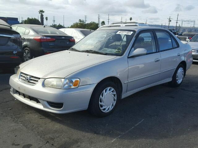 1NXBR12E71Z518416 - 2001 TOYOTA COROLLA CE SILVER photo 2