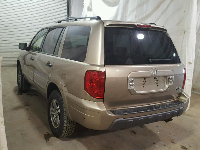 5FNYF18495B064996 - 2005 HONDA PILOT EX TAN photo 3