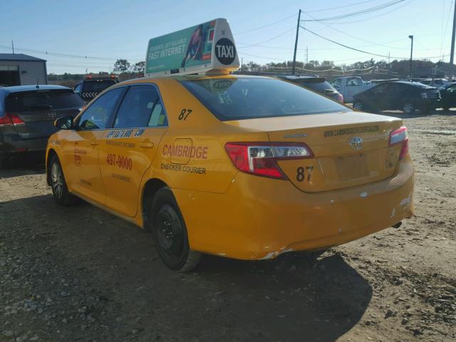 4T4BF1FKXCR201313 - 2012 TOYOTA CAMRY BASE YELLOW photo 3