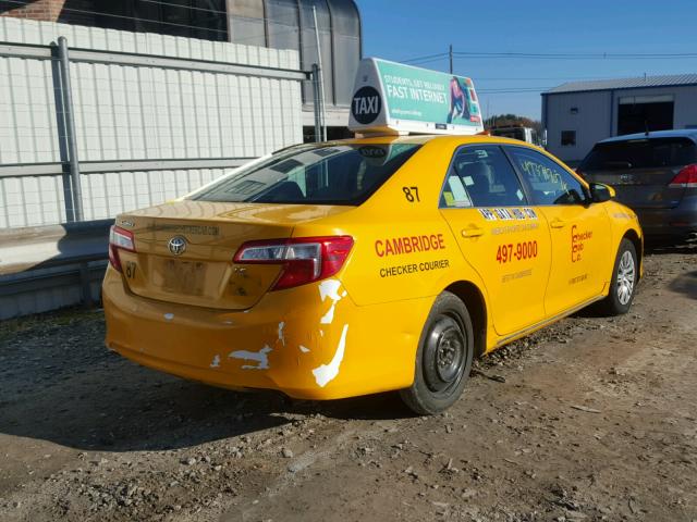 4T4BF1FKXCR201313 - 2012 TOYOTA CAMRY BASE YELLOW photo 4