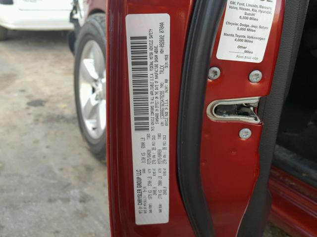 1C6RR6GT6ES478295 - 2014 RAM 1500 SLT BURGUNDY photo 10