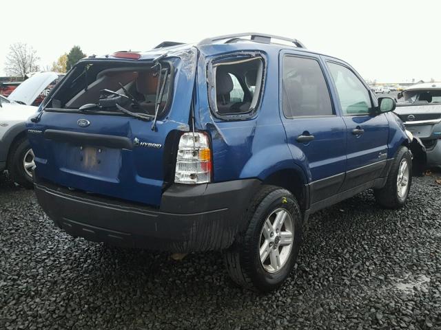 1FMYU59H67KC07712 - 2007 FORD ESCAPE HEV BLUE photo 4