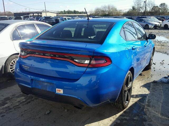 1C3CDFBB3FD212786 - 2015 DODGE DART SXT BLUE photo 4