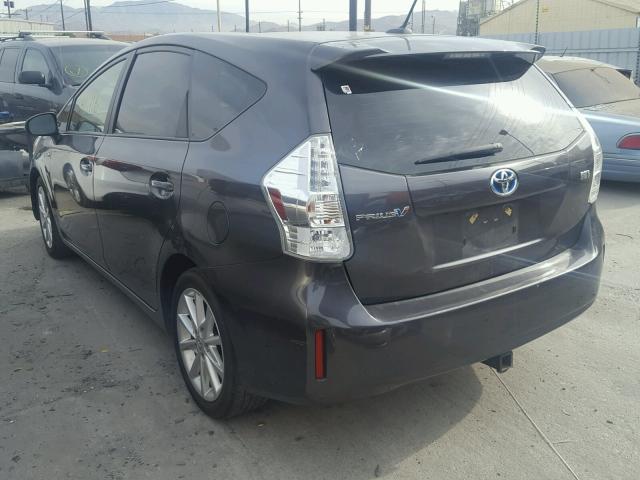 JTDZN3EUXEJ003785 - 2014 TOYOTA PRIUS V GRAY photo 3