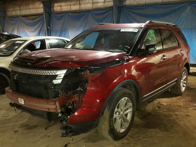 1FM5K8D81DGB61674 - 2013 FORD EXPLORER X RED photo 2