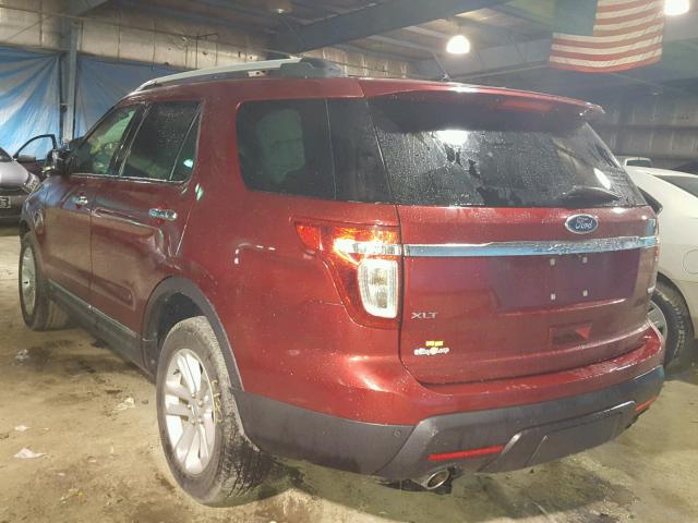 1FM5K8D81DGB61674 - 2013 FORD EXPLORER X RED photo 3