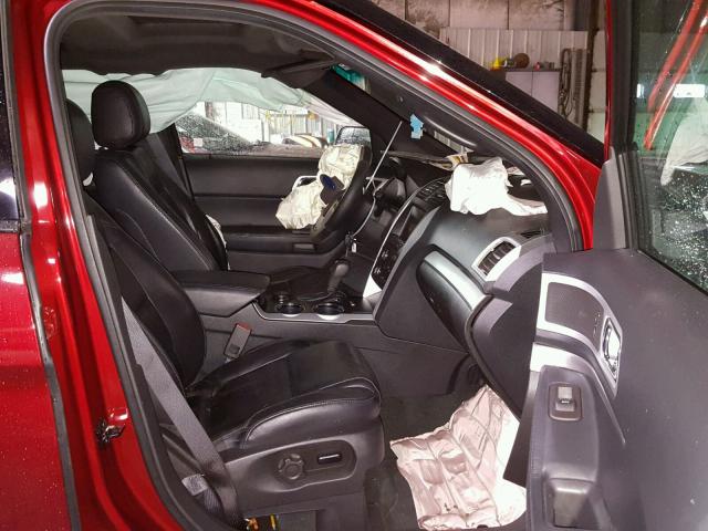 1FM5K8D81DGB61674 - 2013 FORD EXPLORER X RED photo 5