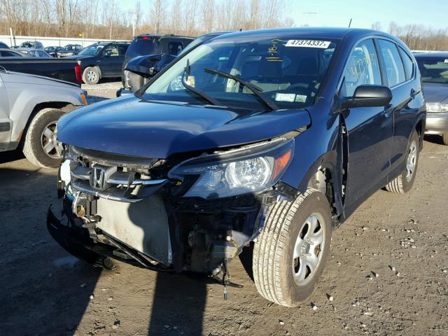 2HKRM4H30EH653391 - 2014 HONDA CR-V LX BLUE photo 2