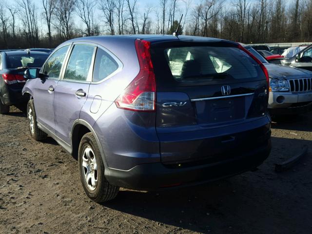 2HKRM4H30EH653391 - 2014 HONDA CR-V LX BLUE photo 3