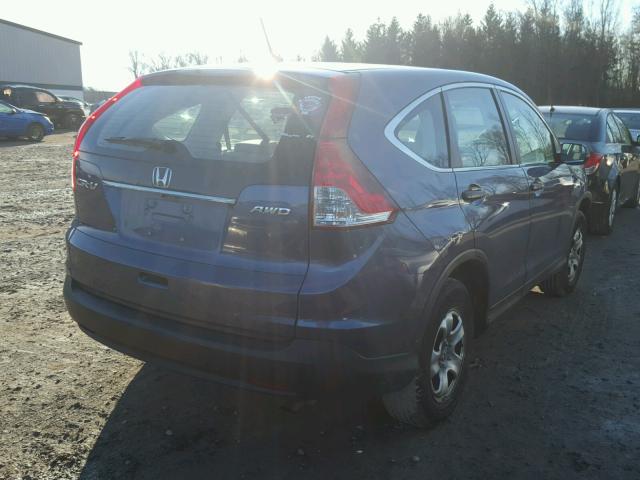 2HKRM4H30EH653391 - 2014 HONDA CR-V LX BLUE photo 4