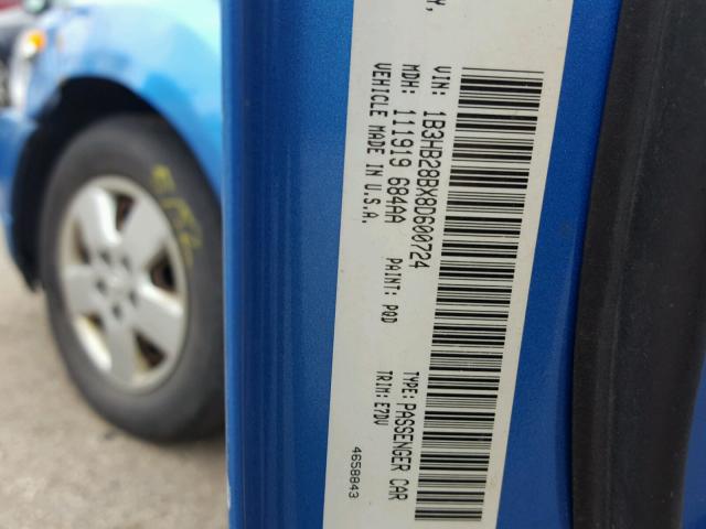 1B3HB28BX8D600724 - 2008 DODGE CALIBER BLUE photo 10