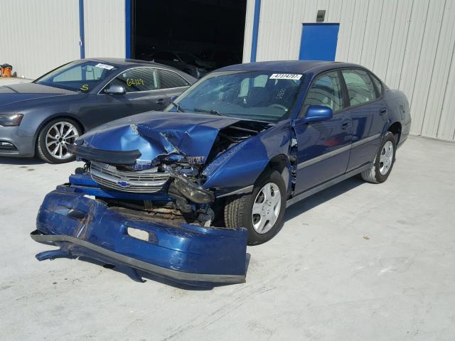 2G1WF52E249268678 - 2004 CHEVROLET IMPALA BLUE photo 2