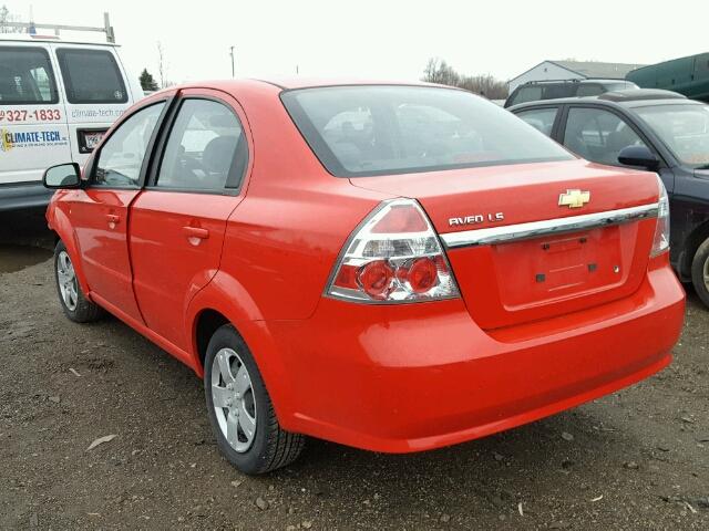 KL1TD56697B158207 - 2007 CHEVROLET AVEO BASE წითელი ფოტო 3