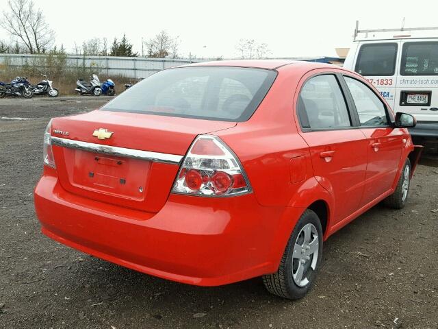 KL1TD56697B158207 - 2007 CHEVROLET AVEO BASE RED photo 4