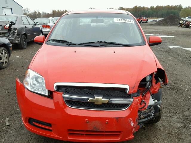 KL1TD56697B158207 - 2007 CHEVROLET AVEO BASE წითელი ფოტო 9