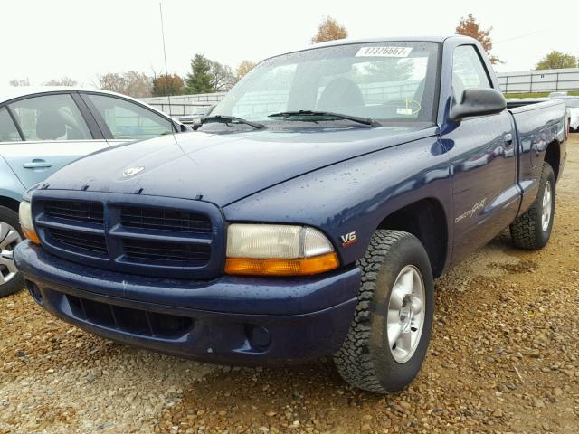 1B7FL26X6XS109546 - 1999 DODGE DAKOTA BLUE photo 2