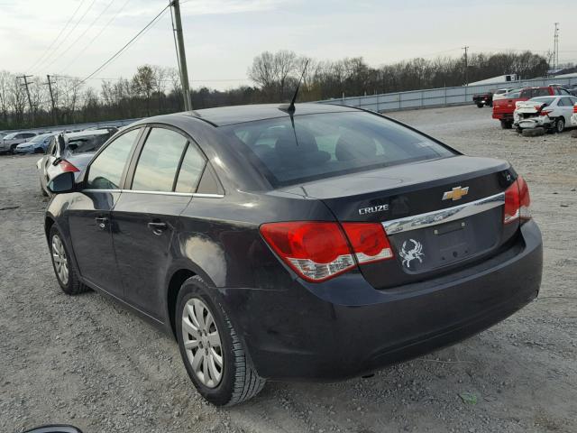 1G1PF5S94B7177983 - 2011 CHEVROLET CRUZE LT BLACK photo 3