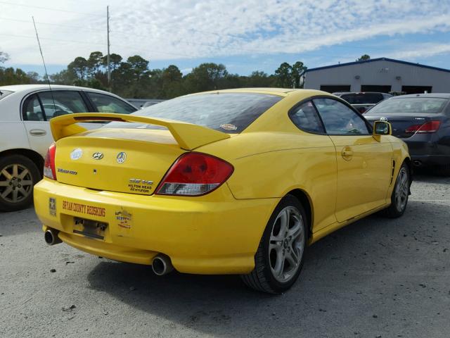 KMHHN65F56U190377 - 2006 HYUNDAI TIBURON GT YELLOW photo 4