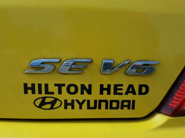 KMHHN65F56U190377 - 2006 HYUNDAI TIBURON GT YELLOW photo 9