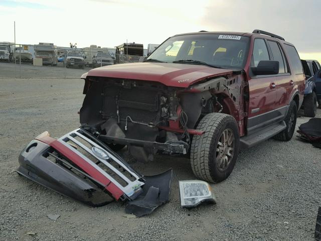 1FMFU15587LA57317 - 2007 FORD EXPEDITION RED photo 2