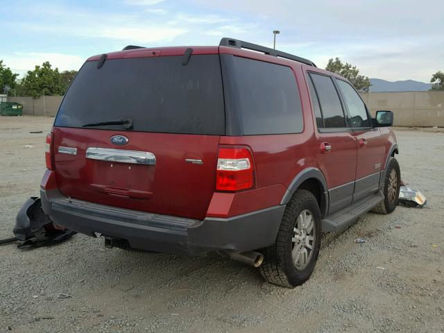 1FMFU15587LA57317 - 2007 FORD EXPEDITION RED photo 4