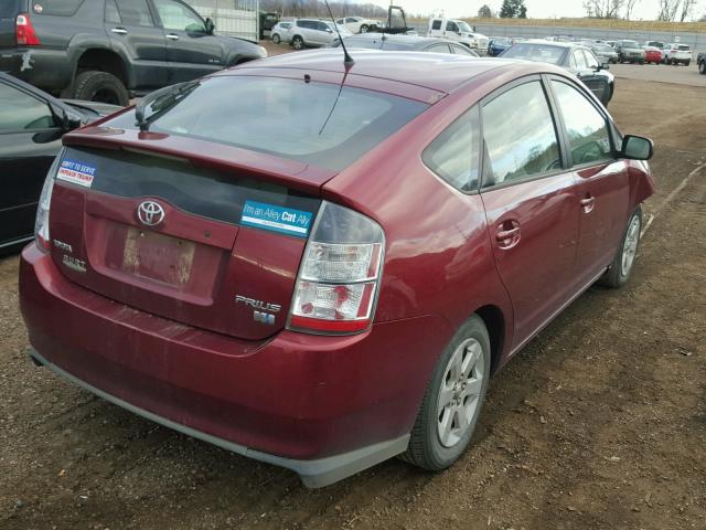 JTDKB20U040018070 - 2004 TOYOTA PRIUS RED photo 4