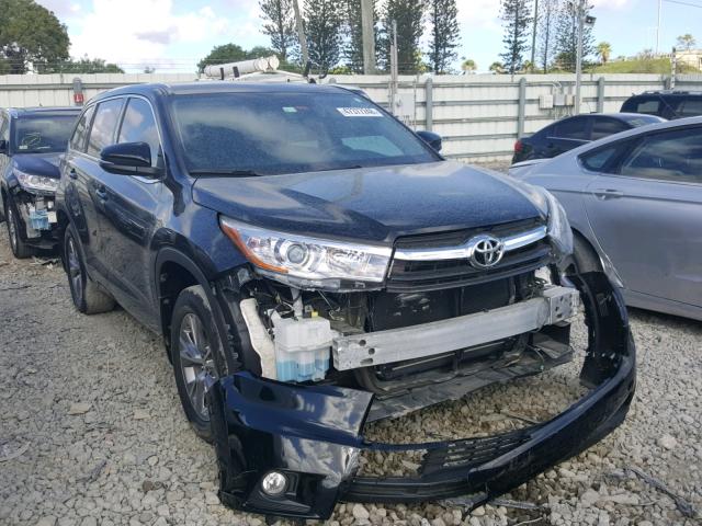 5TDZKRFH6GS146302 - 2016 TOYOTA HIGHLANDER BLACK photo 1