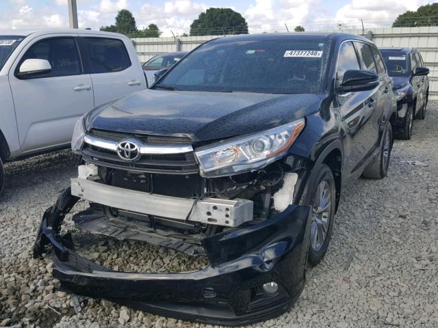 5TDZKRFH6GS146302 - 2016 TOYOTA HIGHLANDER BLACK photo 2
