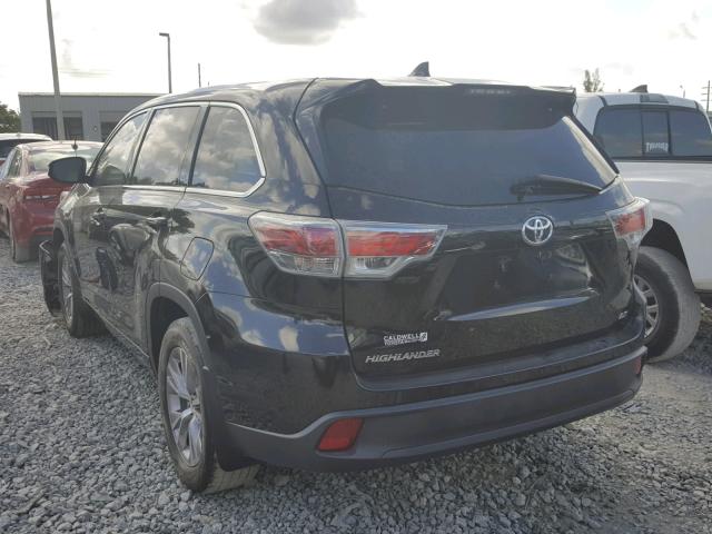 5TDZKRFH6GS146302 - 2016 TOYOTA HIGHLANDER BLACK photo 3