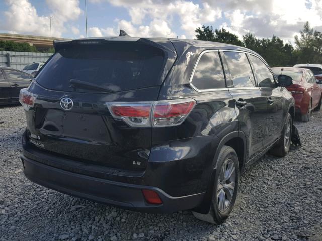 5TDZKRFH6GS146302 - 2016 TOYOTA HIGHLANDER BLACK photo 4